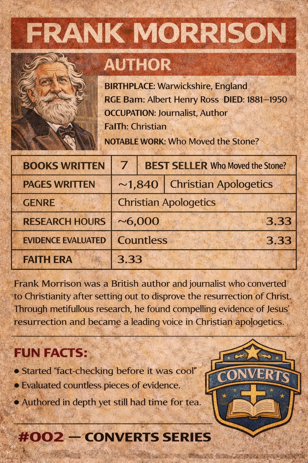 frank morrison who moved the stone author - 2